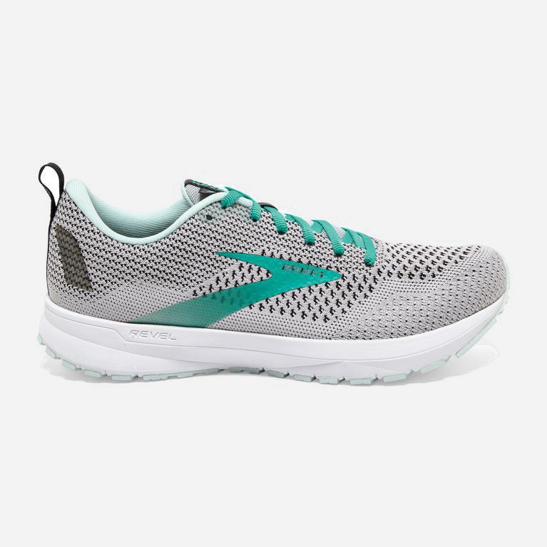 Brooks Revel 4 Womens Road Running Shoes - Grey/Fair Aqua/Black - Philippines (680154YBS)